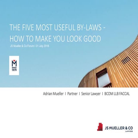 The 5 Most Useful Strata By-laws | PDF