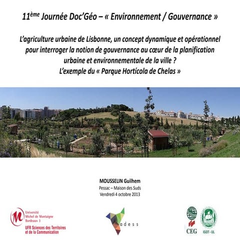 Mousselin - L’agriculture urbaine de Lisbonne, un concept dynamique et opérat...