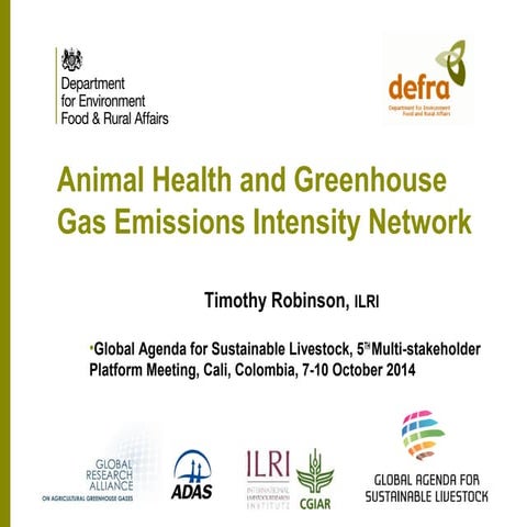 Animal health and greenhouse gas emissions intensity network
