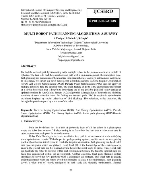 5 Multi Robot Path Planning Algorithms Pdf 5 Multi Robot Path Planning Algorithms Pdf