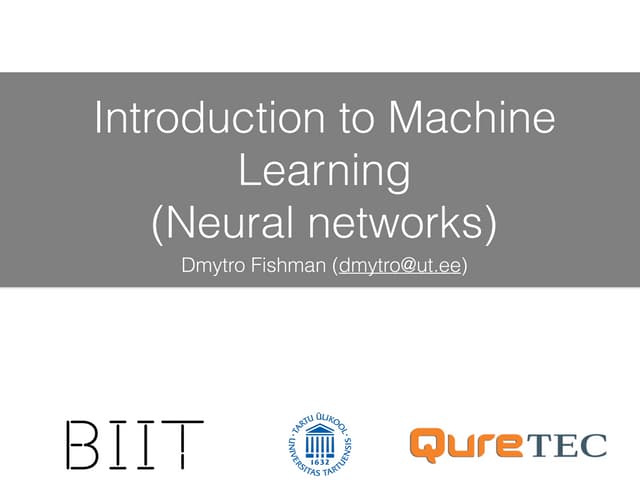 5 Introduction to neural networks