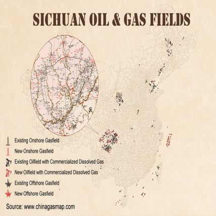 Sichuan oil & gas fields map