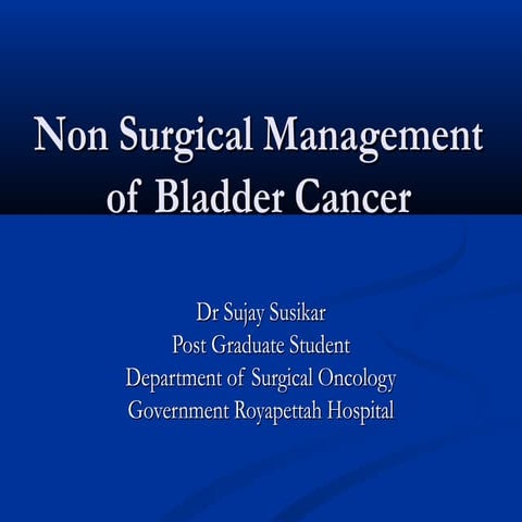  non surgical therapies of bladder cancer