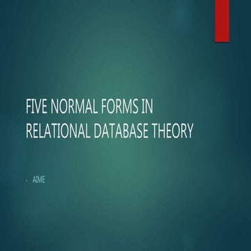 5 normal forms in relational database theory | PPTX