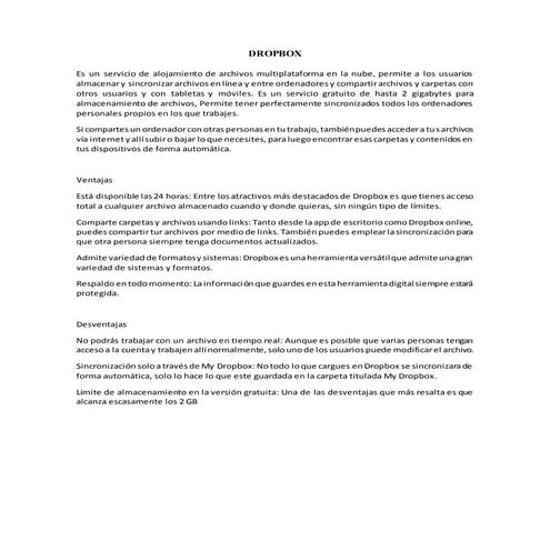 Caracteristicas de Dropbox