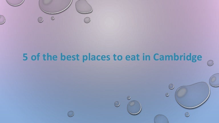 5 of the best places to eat in