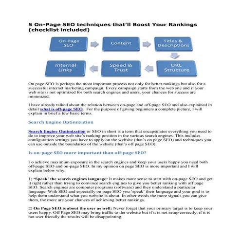 5 on page seo techniques | PDF