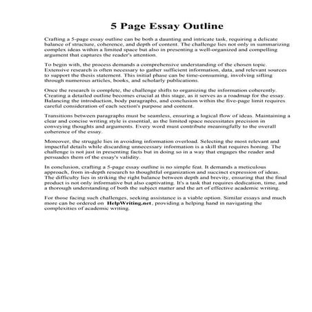 5 Page Essay Outline. Its Not Your English Teachers Outline  Essay outline, E...