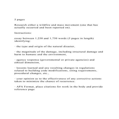 5 pagesResearch either a wildfire and mass movement (one tha.docx