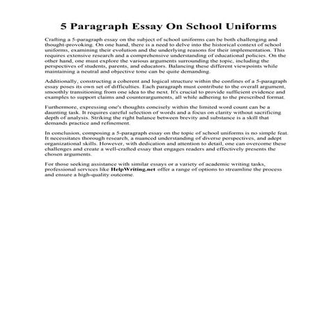 5 Paragraph Essay On School Uniforms.pdf