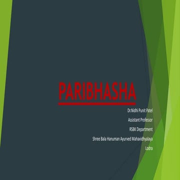 5 Paribhasha RSBK NCISM SYLLBUS AUSHADHA