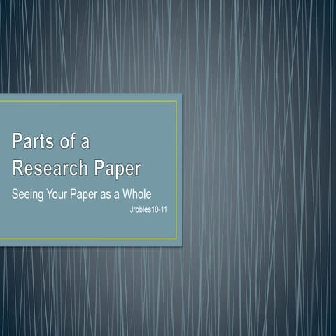 Parts of a research paper | PPTX