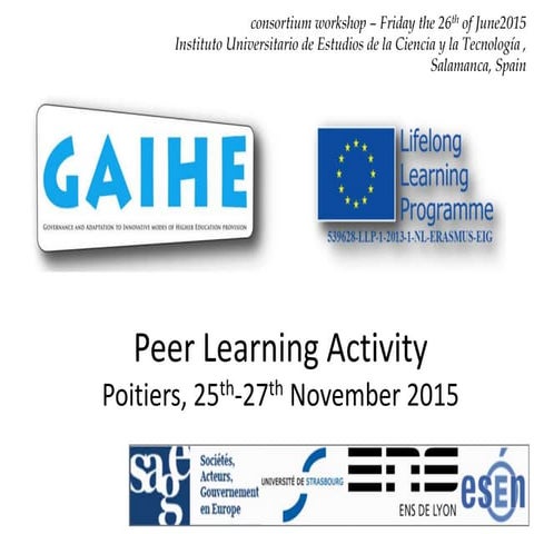 Peer Learning Activity, by Jean-Llouis Deruet & Ramón Pacheco
