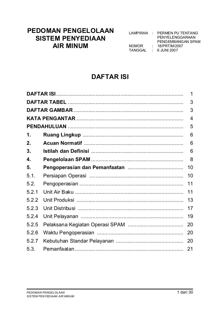 Pedoman Pengelolaan Sistem Penyediaan Air Minum