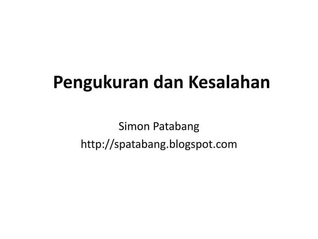 5 pengukuran dan kesalahan