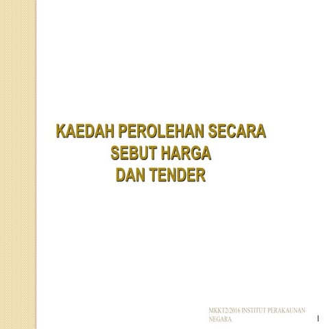 Perolehan Sebut Harga Kerajaan Sekadar Rujukan Pdf