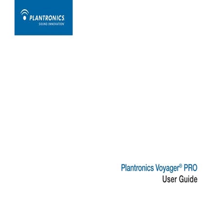 Plantronics Voyager PRO User Guide