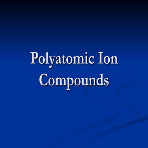 5 polyatomic ion compounds
