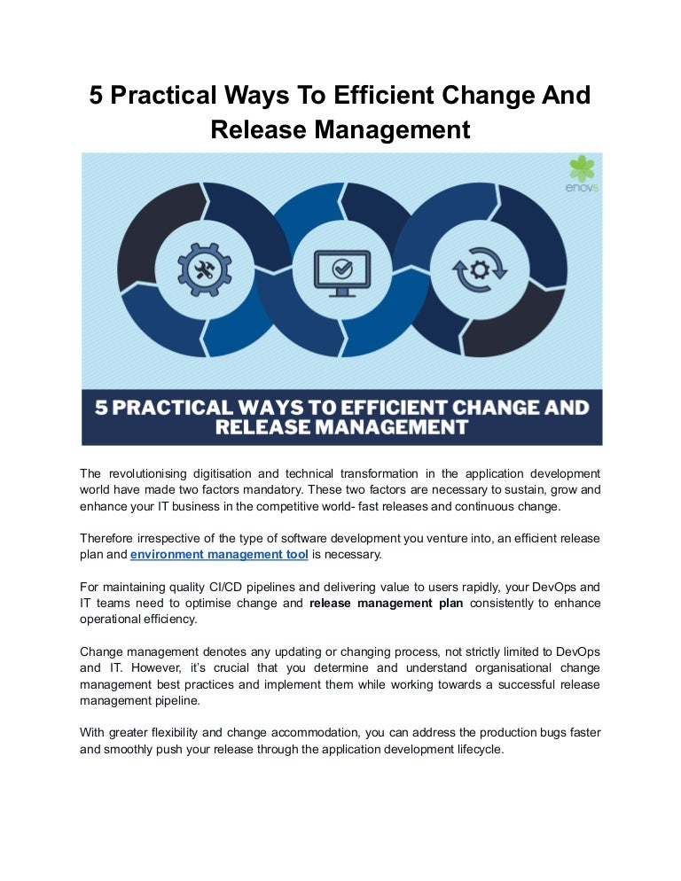 5 practical ways to efficient change and release management