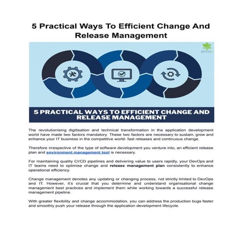 5 practical ways to efficient change and release management
