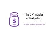 5 principles of effective budgeting
