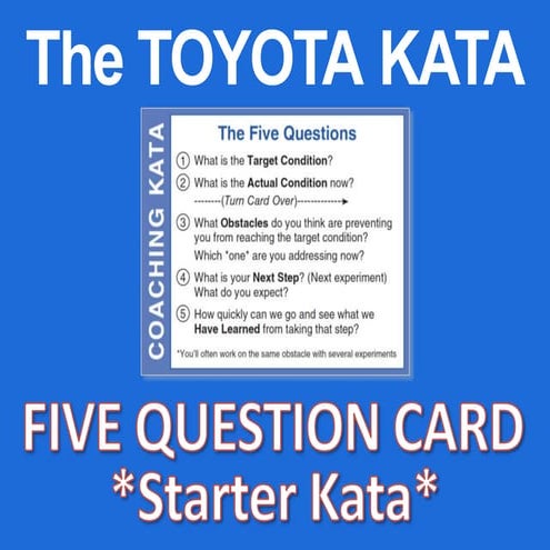 Toyota Kata Five Question Card