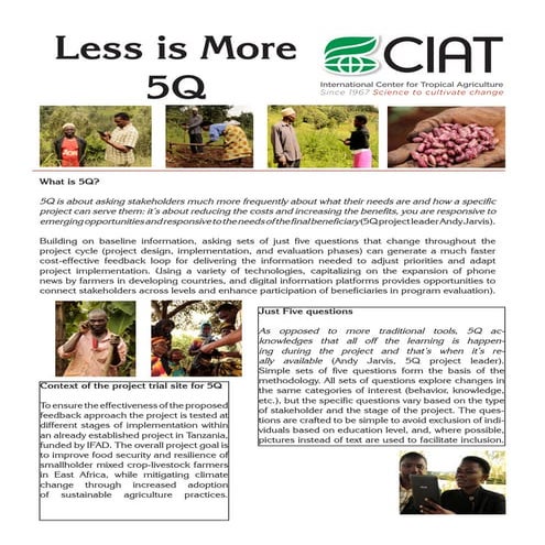 5 q less is more - experiences from the field