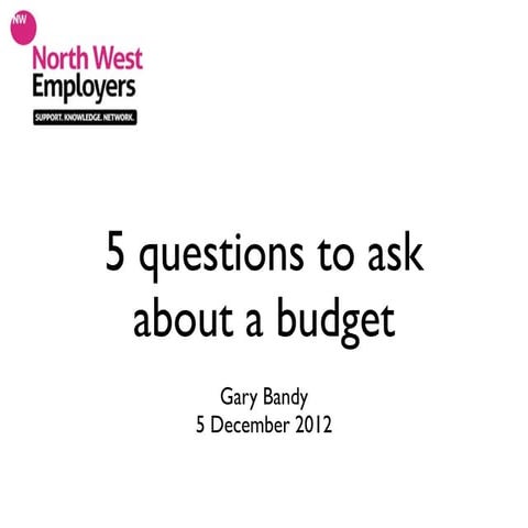 5 questions to ask about a budget
