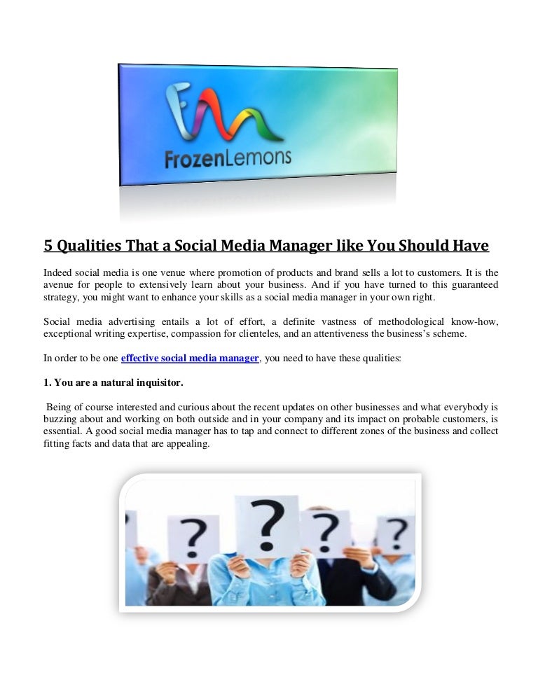 5 qualities that a social media manager like you should have