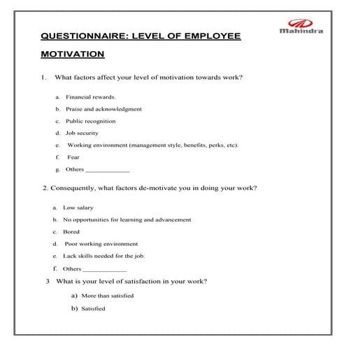 5 questionnaire