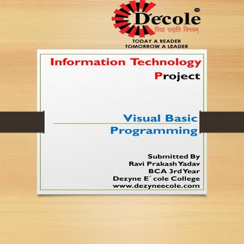 Ravi Prakash Yadav , BCA Third Year