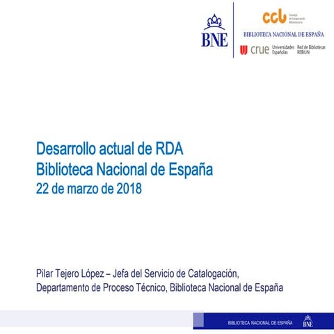 Desarrollo actual de RDA (Pilar Tejero López)