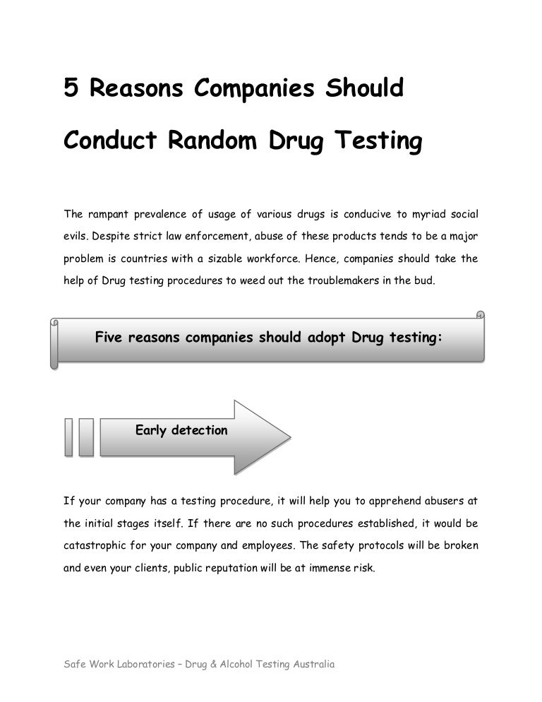 5 reasons companies should conduct random drug testing safework