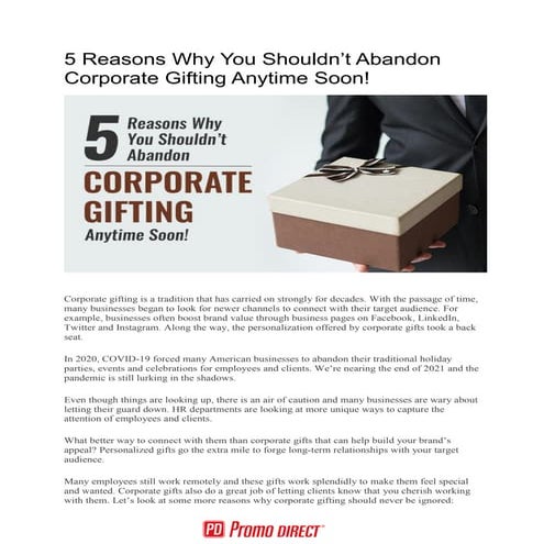 5 Reasons Why You Shouldn’t Abandon Corporate Gifting Anytime Soon ...