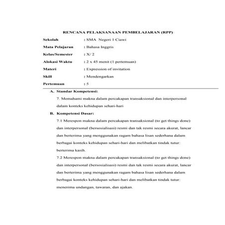 5 rencana pelaksanaan pembelajaran