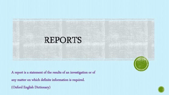Presentation on Report Writing | PPT