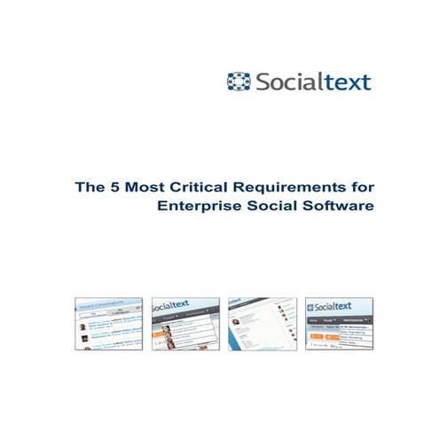 5 Requirementsfor Enterpris Social Software