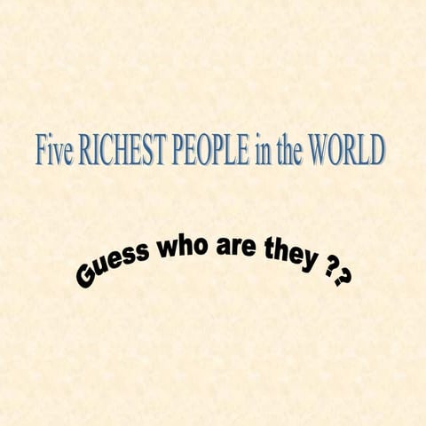 5 richest people in the world