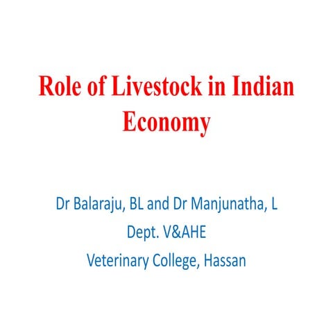 Role of Livestock in Indian Economy | PPTX