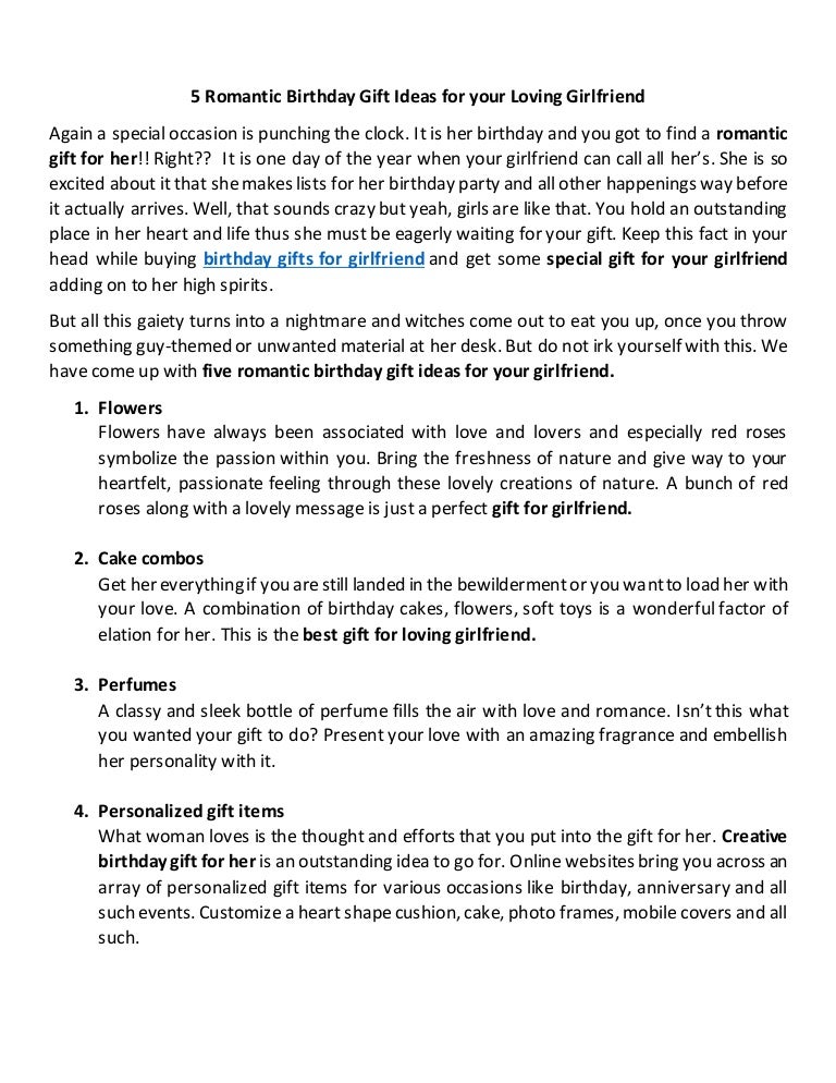 gift items for girlfriend on her birthday