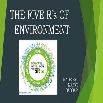 5 R's of Environment  by Manvi Babbar