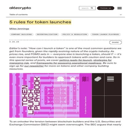 5 rules for token launches - a16z crypto.pdf