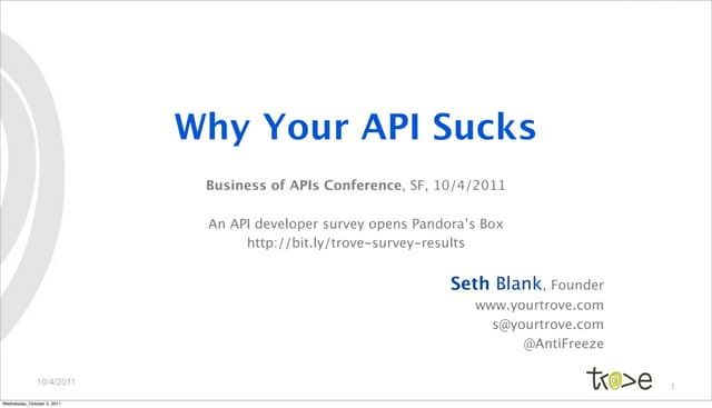 Business of APIs Conference 2011 - YourTrove