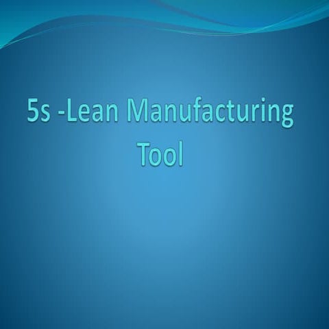 5s  lean manufacturing tool
