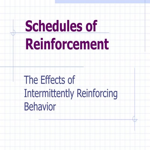 schedules of reinforcement
