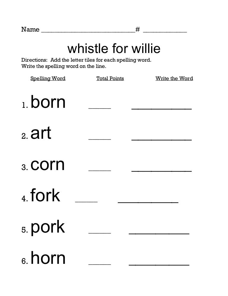 5 scrabble spelling whistle for willie
