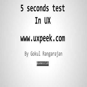 5 seconds test by Gokul Rangarajan 