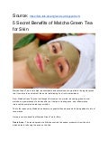 Diy Green Tea Face Mask For Acne And Dark Spots