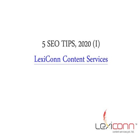 SEO Tips 2020