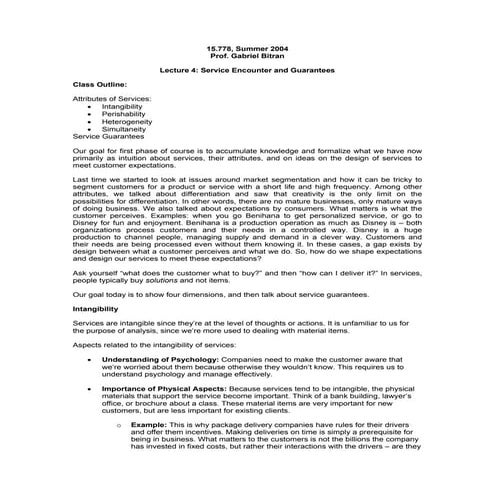 5 service encounter and guarantees